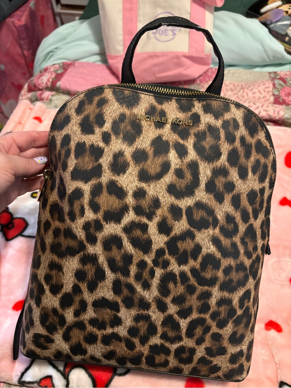 Michael Kors Leopard-Print Backpack in Brown and Black